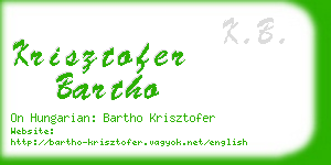 krisztofer bartho business card